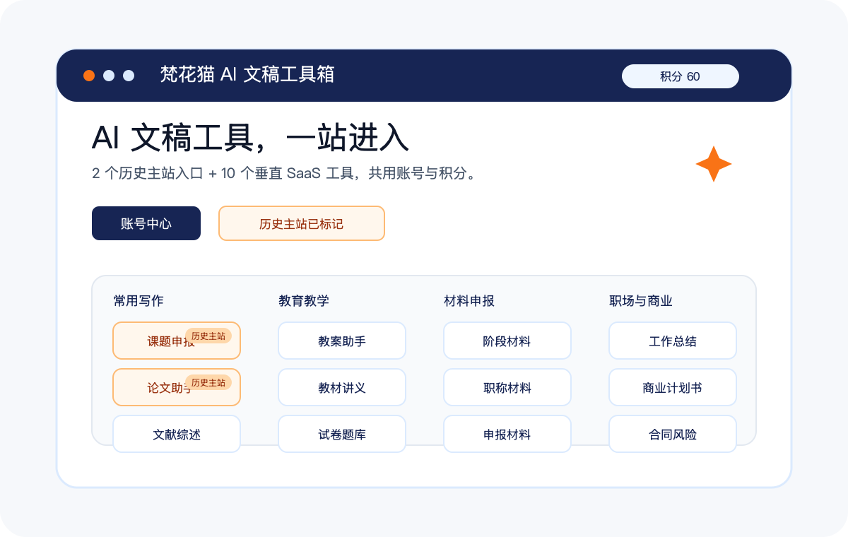 梵花猫 AI 文稿工具箱预览